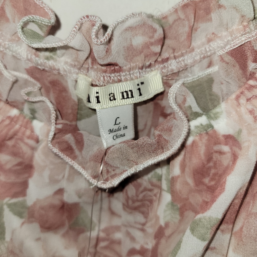 NWT Francesca’s Pink Rose Top size Large - Picture 5 of 5